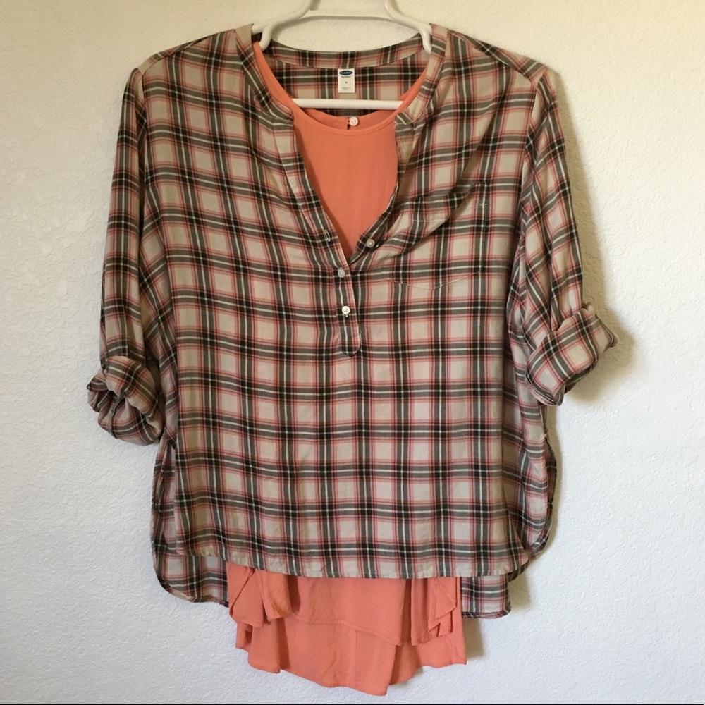 Long Sleeve Flannel with Matching Inner Tank
